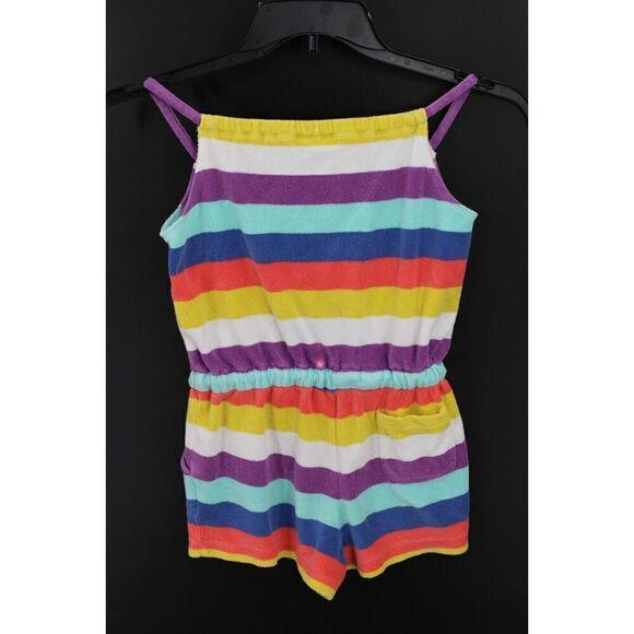 MINI BODEN KID GIRL RAINBOW STRIPE TERRY TOWELLING SUMMER ROMPER CLOTHES 7-8 - Picture 6 of 9